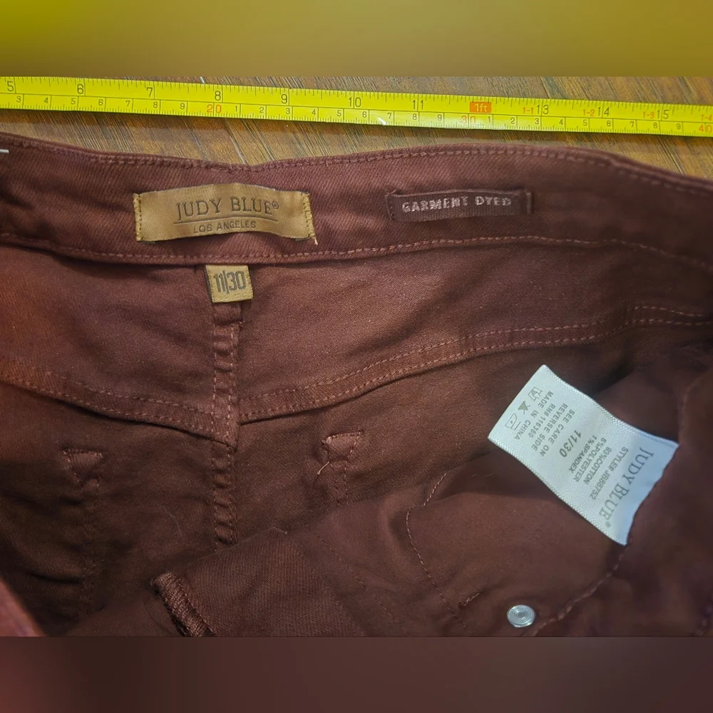 Judy Blue Dark Red Garment Dyed Wide Leg Pant 11/30 - Picture 6 of 9